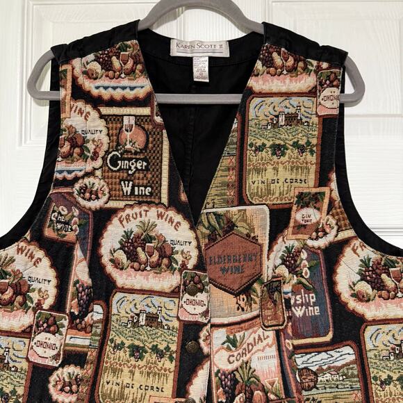 Karen Scott II Women's Wine Tapestry Vest Size 2X - Picture 2 of 12
